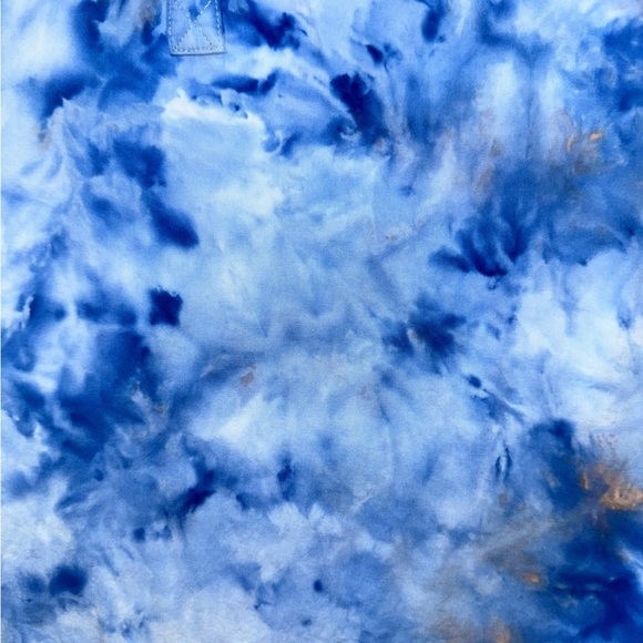 TEXAS STORMS Tie dye half button up shirt pockets upcycled by Impulsive Designs - Picture 7 of 14